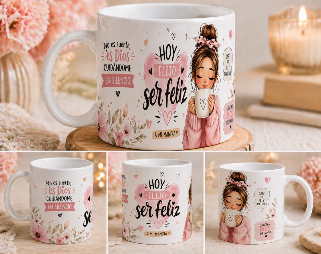 Hoy elijo ser feliz mugs