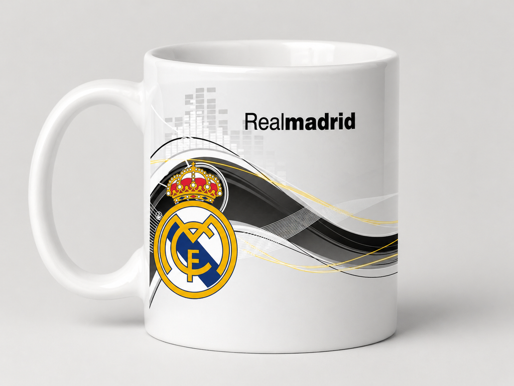Taza Blanca Estilo Madridista