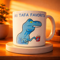 Taza de dinosaurio cómico