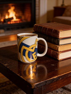 Real Madrid Coffee Mug- Gold Logo Design for Fans - Perfect Gift for Madrid CF Supporters